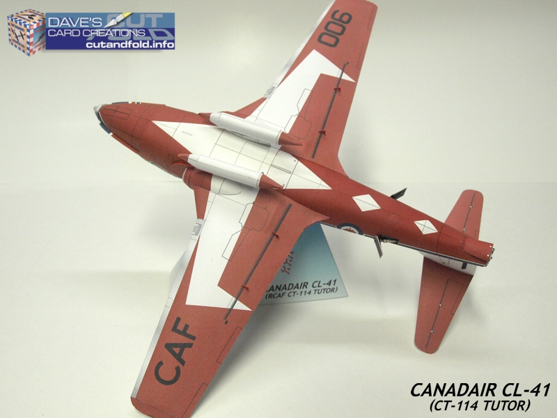 1/33 Canadair CL41 CT114 Tutor Jet RCAF Snowbirds Paper