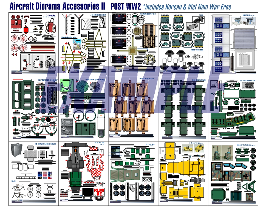1/33 Airfield Diorama Accessories Kit 2 Post WW2 Paper ...