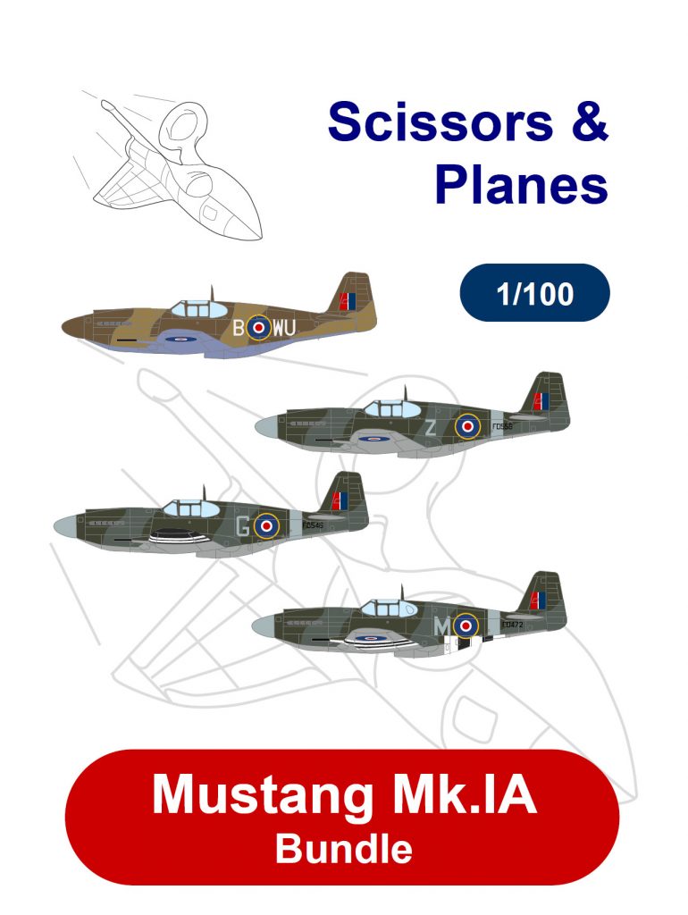 1/100 snp North American Mustang IA Bundle Paper Model - EcardModels
