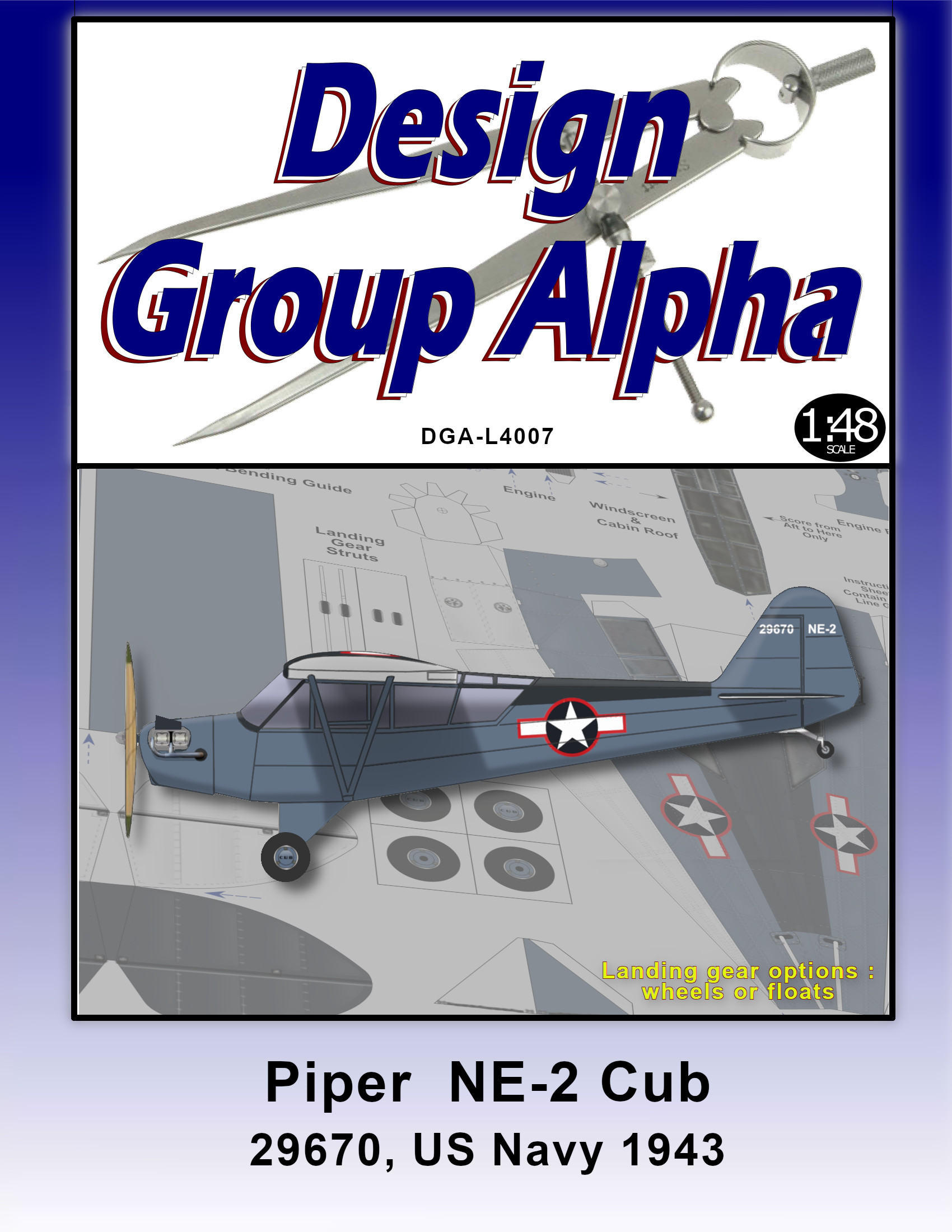 USAF, DUTCH, FRENCH & POLISH MKGS 1/48 MISTERCRAFT PIPER L-4 H CUB/GRASSHOPPER