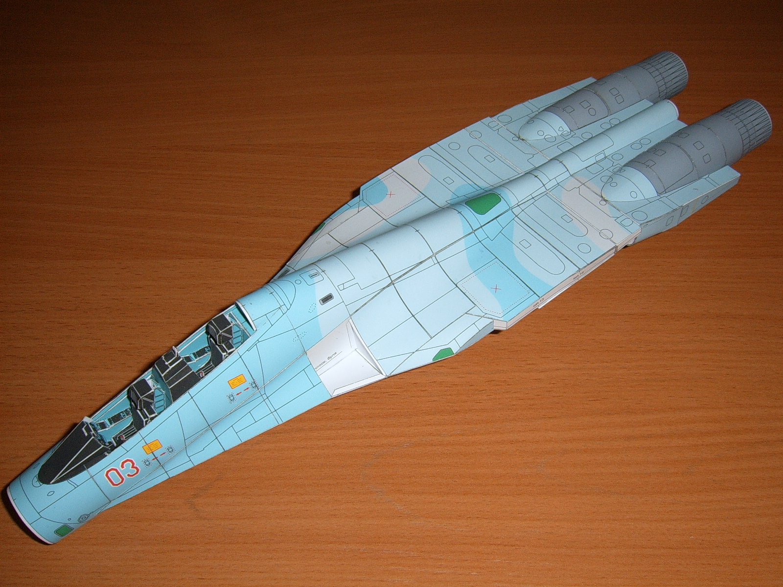 1/33 SUKHOI Su-27UB Flanker-C Aircraft № 03 Paper Model - EcardModels