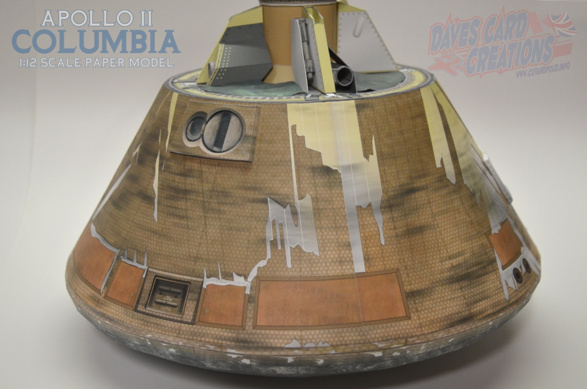 1/12 Apollo 11 Columbia CM (Ken West Redesign) Paper Model - EcardModels