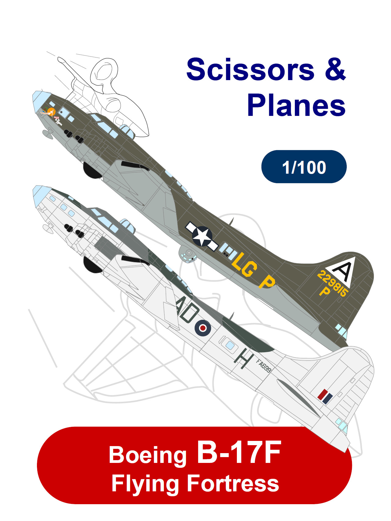 1/100 snp Boeing B-17F Bundle 2 Paper Model