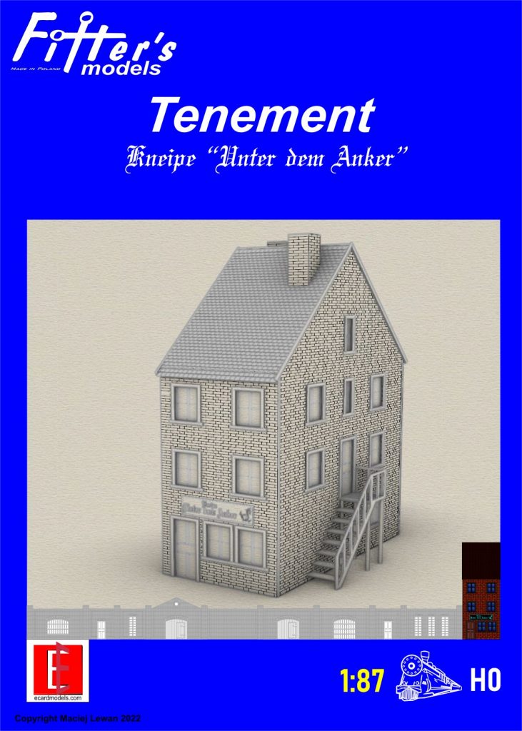 1/87 Tenement Paper Model - EcardModels