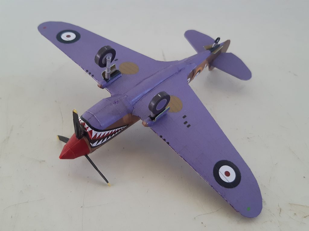 1/100 Curtiss Kittyhawk Mk Ia Paper Model - EcardModels