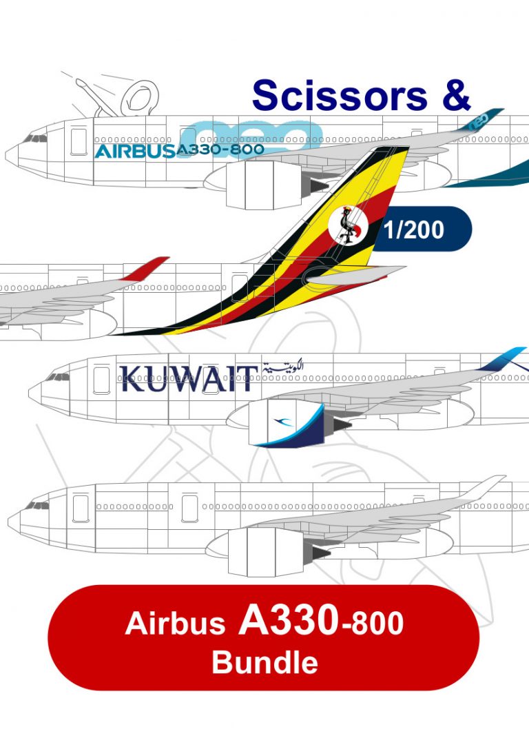1/200 snp Airbus A330-800 bundle Paper Model - EcardModels