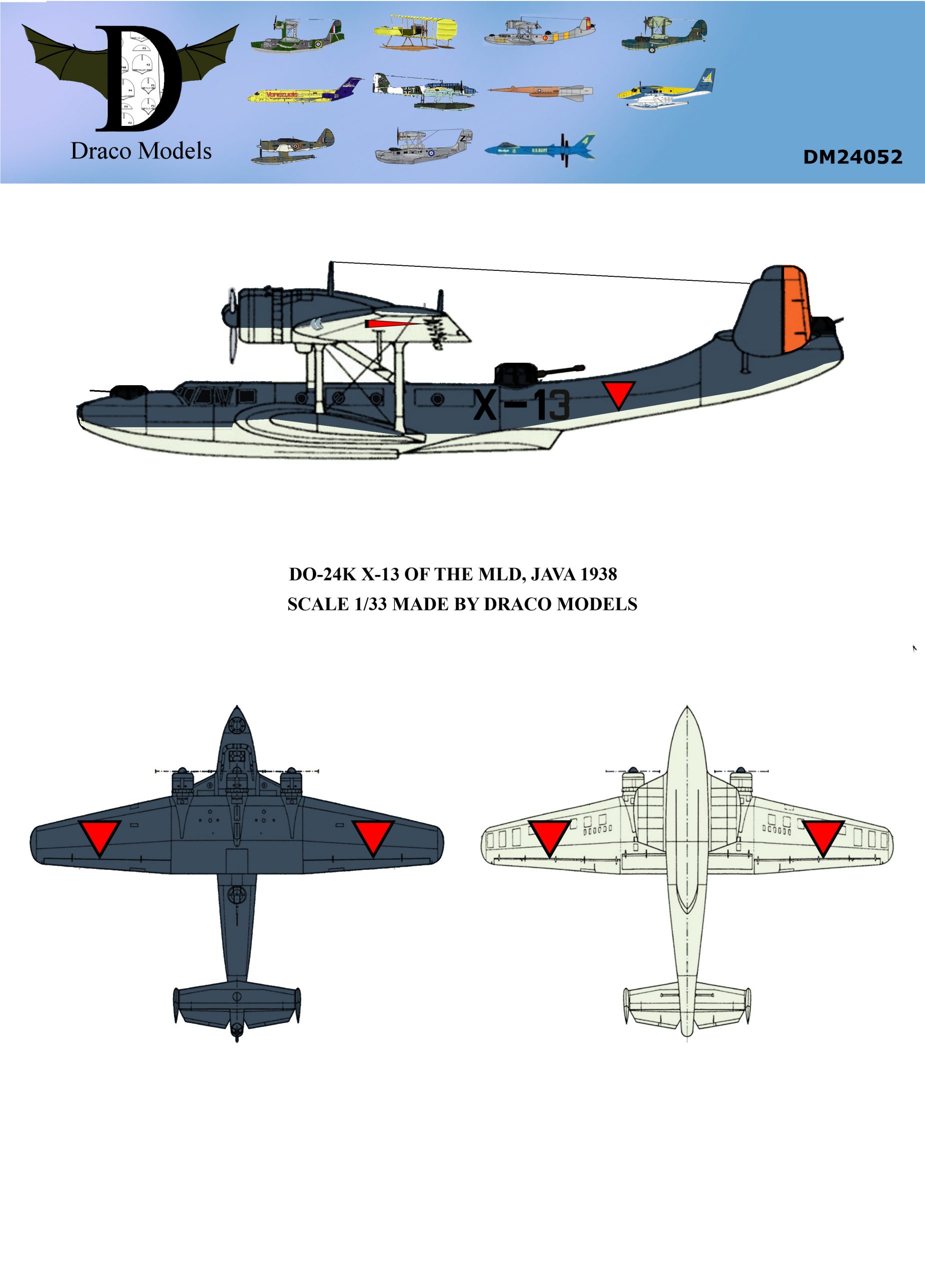 1:33 DO-24K X-13 JAVA, 1938 Paper Model