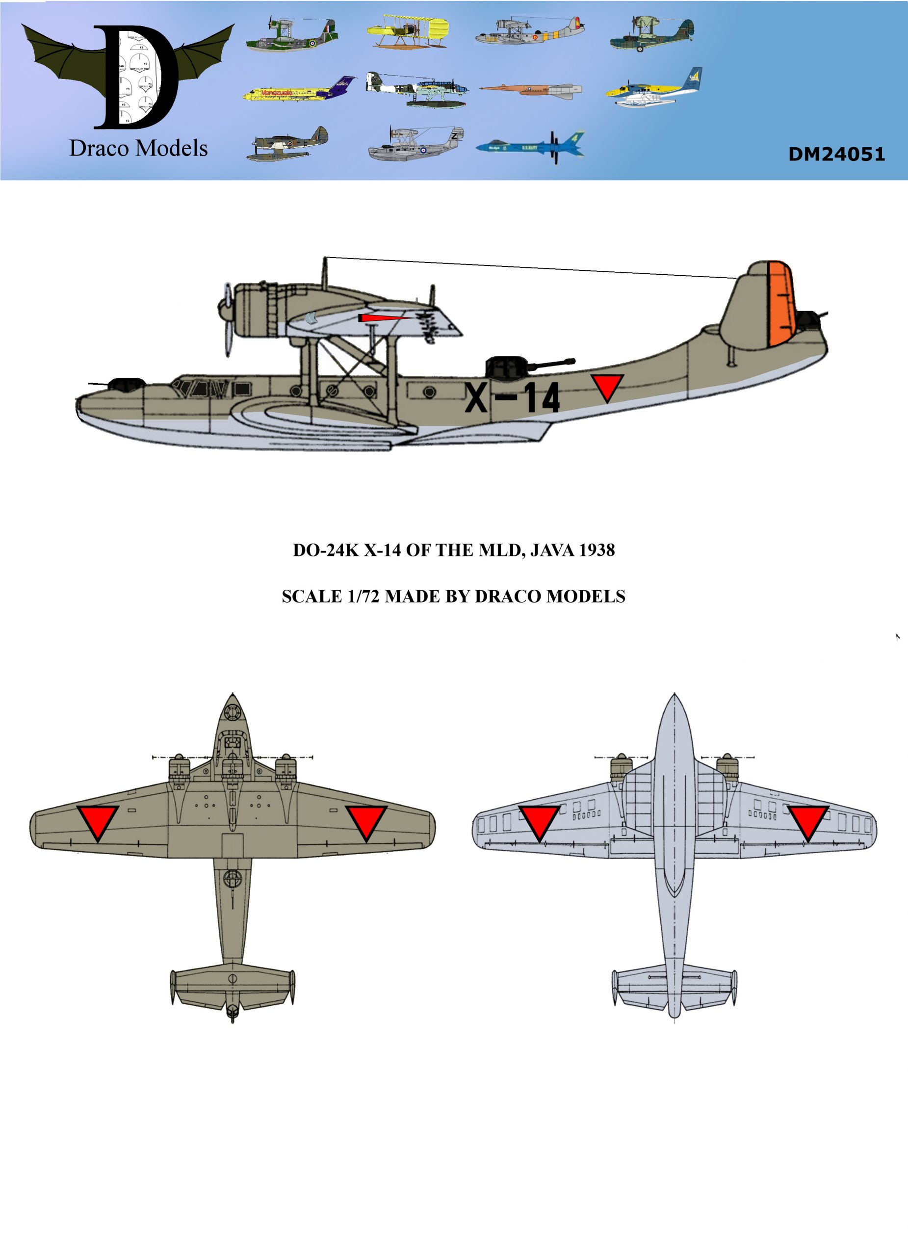 1:72 DO-24K X-14 JAVA, 1938 Paper Model