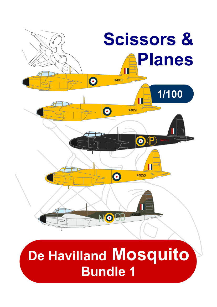 1/100 snp de Havilland DH98 Mosquito Bundle 1 Paper Model