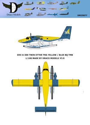 1/100 DHC-6 TMA Yellow/Blue 2.0 Paper Model