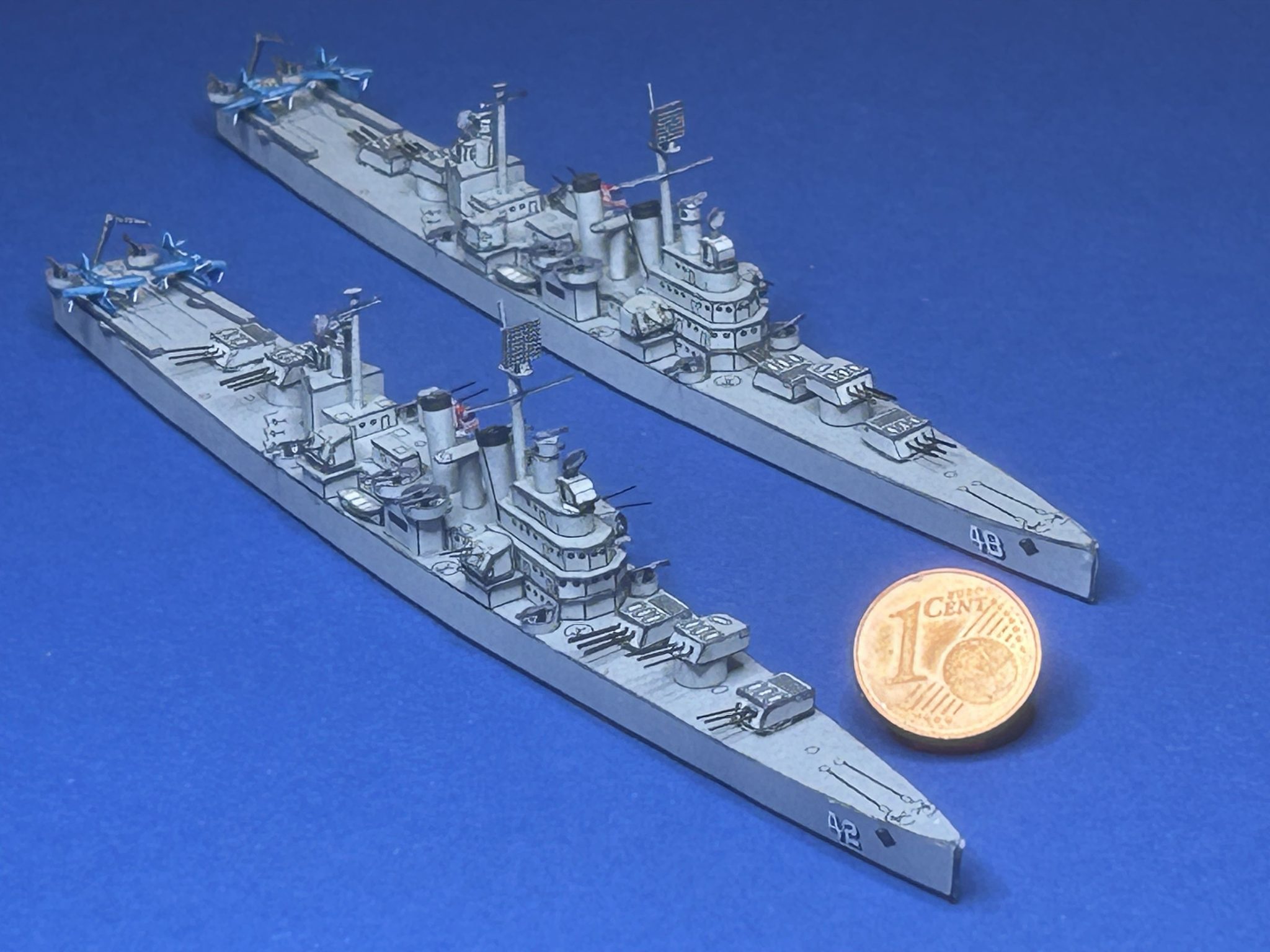 1/1250 Light Cruisers CL-42 USS SAVANNAH and CL-48 USS HONOLULU, Paper ...