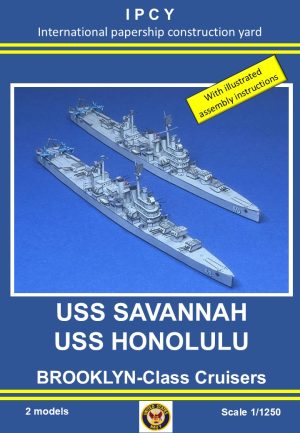 1/1250 Light Cruisers CL-42 USS SAVANNAH and CL-48 USS HONOLULU, Paper Model