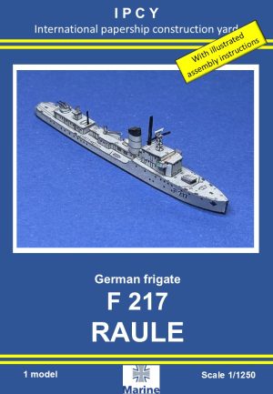 1/1250 German frigate F 217 RAULE, Paper Model