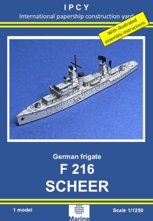1/1250 German frigate F 216 SCHEER, Paper Model