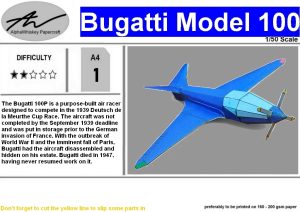 1/50 Bugatti 100P Paper Model