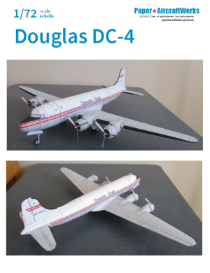 1/72 scale Douglas DC-4 paper model