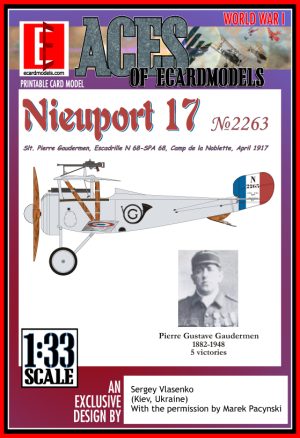 1/33 ACES Nieuport 17 - Gaudermen Nr 2265 - Paper Model