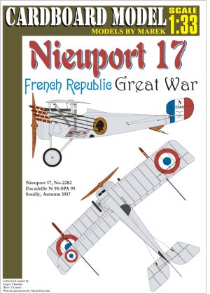 1/33 Nieuport 17 - French Republic Nr 2282 SPA 95 - Paper Model