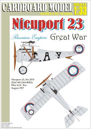 1/33 Nieuport 23 - GE Tau Nr 3576 - Paper Models