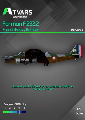 1/72 Farman F.222.2 2do Sq GB 1-15 Paper Model