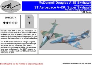 1/72 McDonnell-Douglas A-4E Skyhawk / A-4SU Super Skyhawk Paper Model