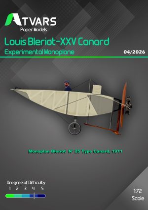 1/72 Bleriot XXV Canard experimental monoplane Paper Model