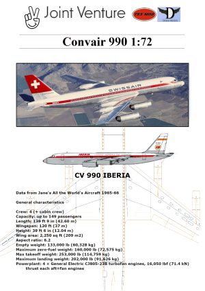 1/72 Convair 990 Iberia EC-BQA Paper Model