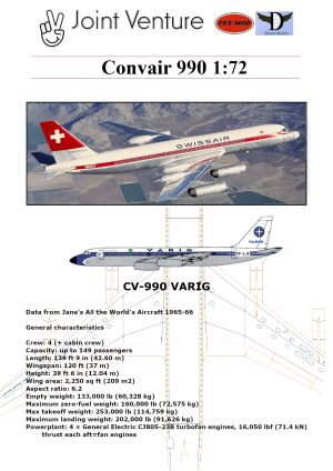 1/72 Convair 990 Varig Paper Model