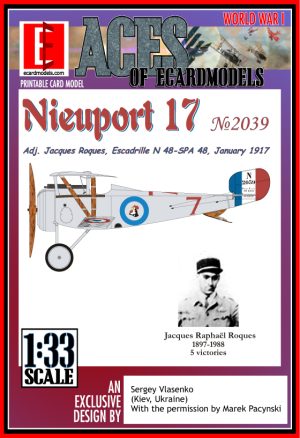 1/33 ACES Nieuport 17 - Roques Nr 2039 - Paper Model