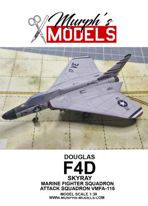 1/39 Douglas F4D Skyray Marine Fighter Attack Squardon VMFA-115 Paper Model