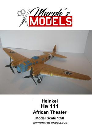 1/58 Heinkel He-111 African Theater Paper Model