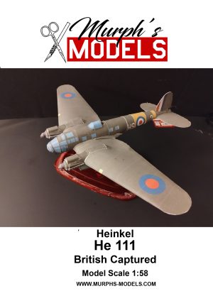 1/58 Heinkel He-111 British RAF Captured Paper Model