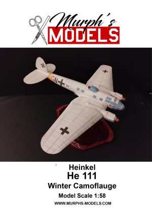 1/58 Heinkel He-111 German Eastern Front Camoflauge Paper Model