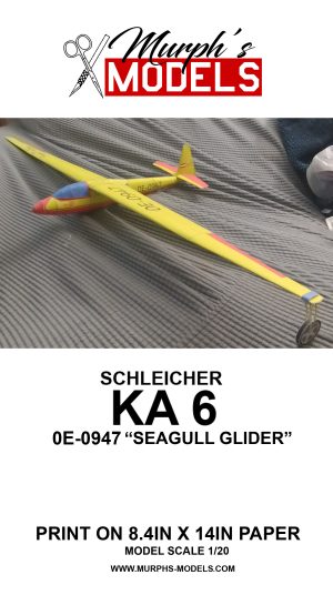 1/20 Schleicher KA-6 Seagull Glider Paper Model