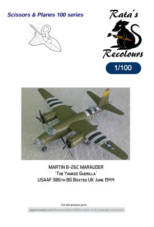 1/100 Martin B-26C "The Yankee Guerilla" Paper Model