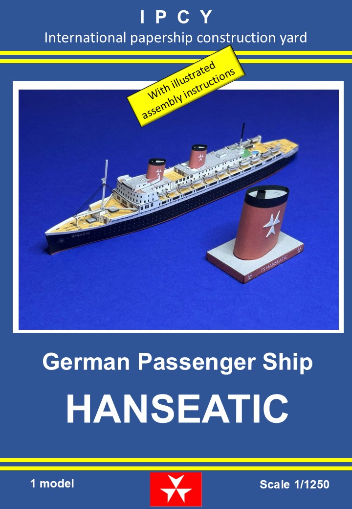 1/1250 German Passenger Ship HANSEATIC, Paper Model