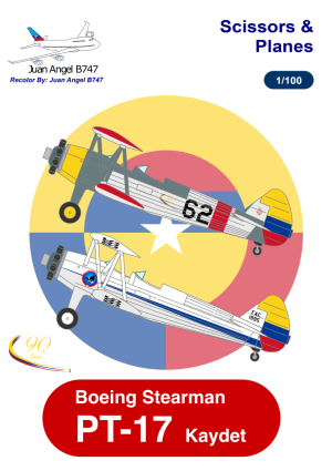 1/100 Boeing Stearman PT-17 Kaydet FAC Paper Model