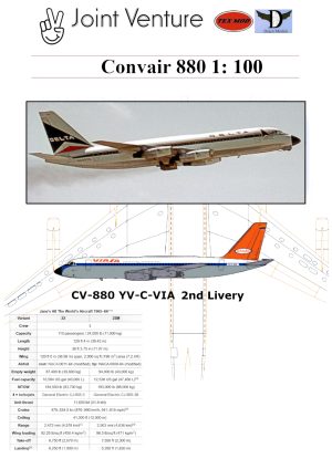 1/100 Convair 880 Viasa Paper Model