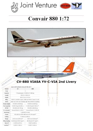 1/72 Convair 880 Viasa Paper Model