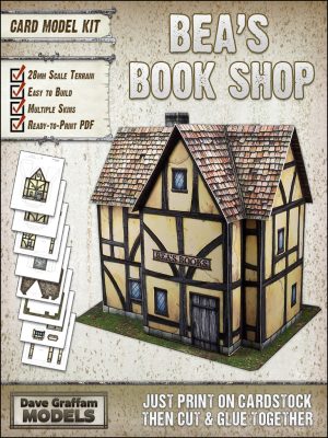 Bea's Book Shop \ 28mm Wargaming Scale Paper Model