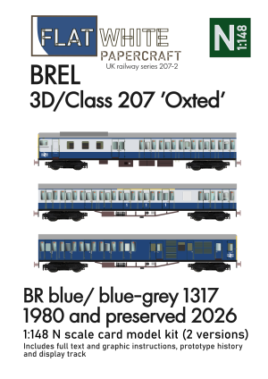 1:148 scale Class 207/3D BR Blue and blue-grey Paper Model