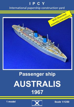 1/1250 Greek Passenger Ship AUSTRALIS (1967), Paper Model