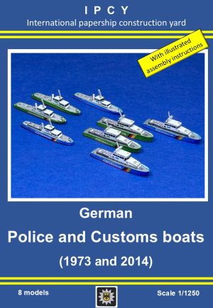 1/1250 Eight German Police and Customs boats Type 1973 and Type 2014, Paper model