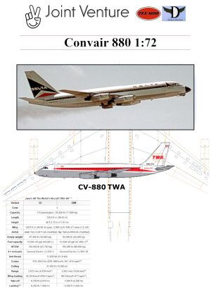 1/72 Convair 880 TWA Paper Model