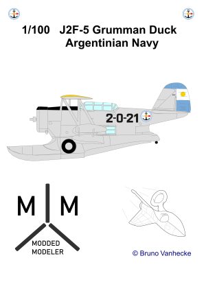 1/100 J2F-5 Grumman Duck Argentinian Navy Paper Model
