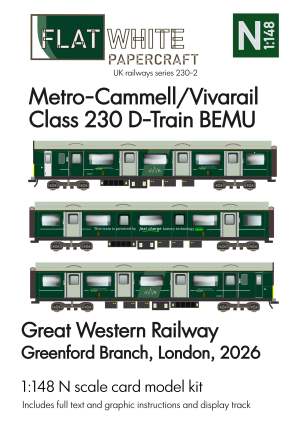 1:148 scale Class 230 BEMU GWR Paper Model