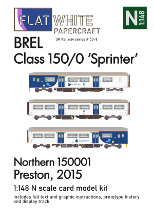 1:148 scale Class 150/0 Northern Rail Paper Model