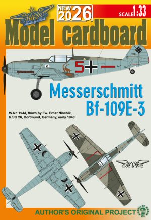 1/33 Messerschmitt Bf-109E-3 - Red 5 6-JG 26 - Paper Model