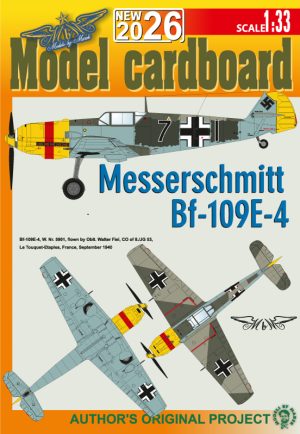 1/33 Messerschmitt Bf-109E-4 - Black 7 8-JG 53 - Paper Model