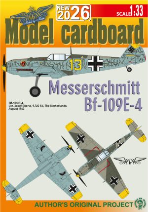 1/33 Messerschmitt Bf-109E-4 - Yellow 13 9-JG 54 - Paper Model